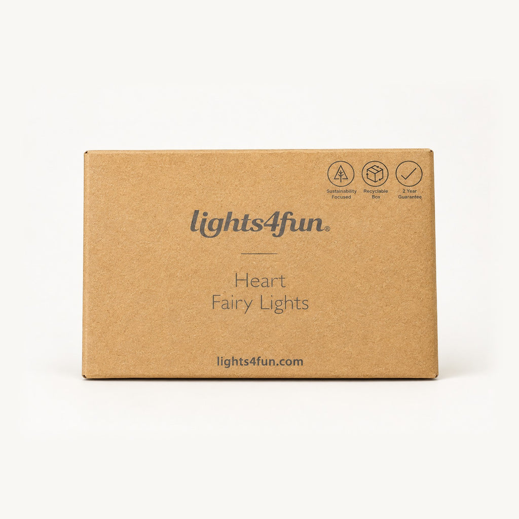 Lights4fun Heart Fairy Lights, 240V plug-in, boxed