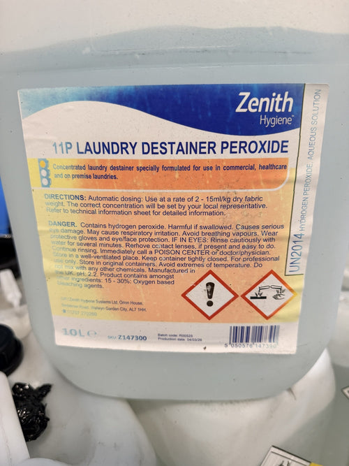 Zenith 11P Laundry Destainer Peroxide 10L – actual stock photo 1