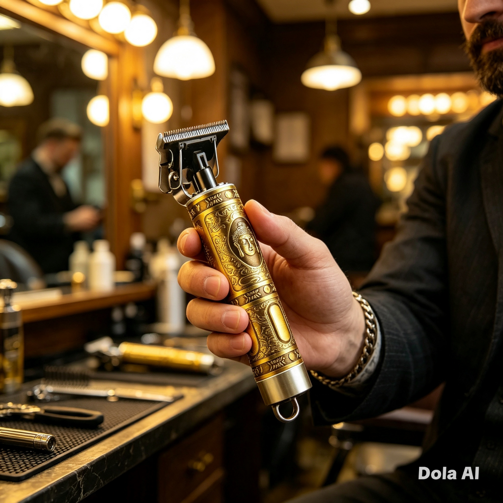 WS-T99 Professional Hair Clipper – Gold Buddha Design – USB Rechargeable – New