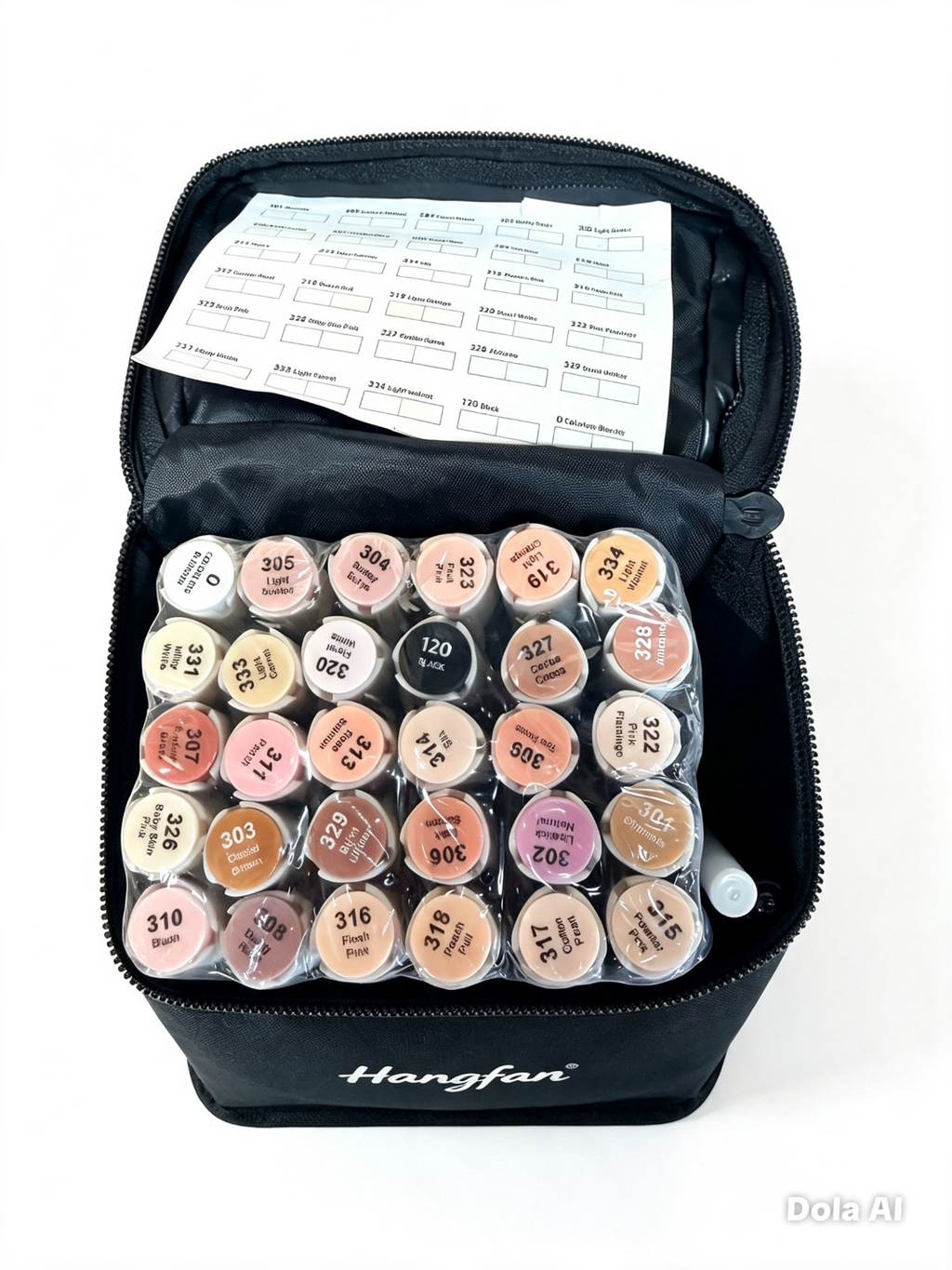 Hangfan 30 Colours Dual Tip Art Markers – Permanent – Carry Case – New – 30pcs