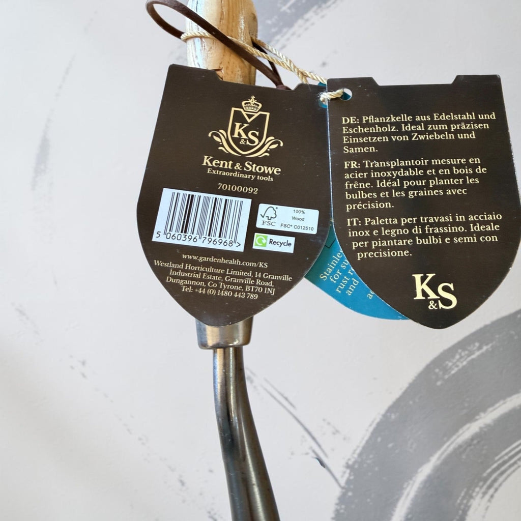 Kent & Stowe Hand Transplanting Trowel – Stainless Steel, Depth Gauge