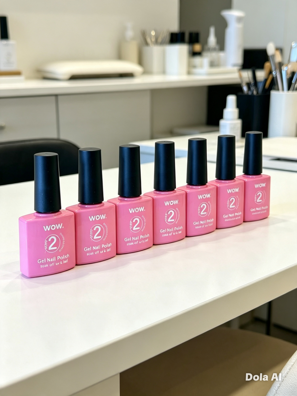 WOW Gel Nail Polish – Colour 34 Soft Pink – Soak-Off UV/LED – Step 2 – 6 Bottles
