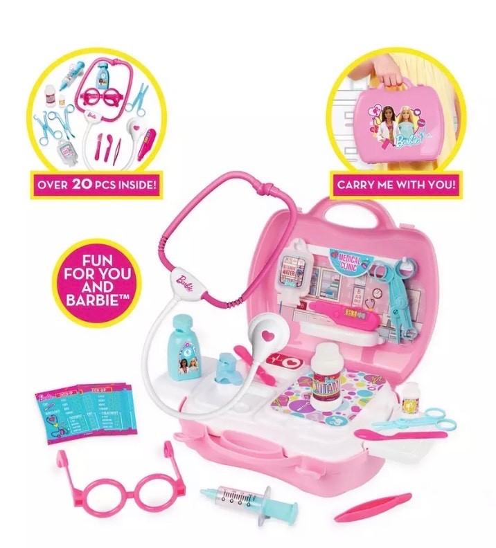 Barbie Doctor Playset – Portable Carry Case – 20+ Medical Pieces – Brand New