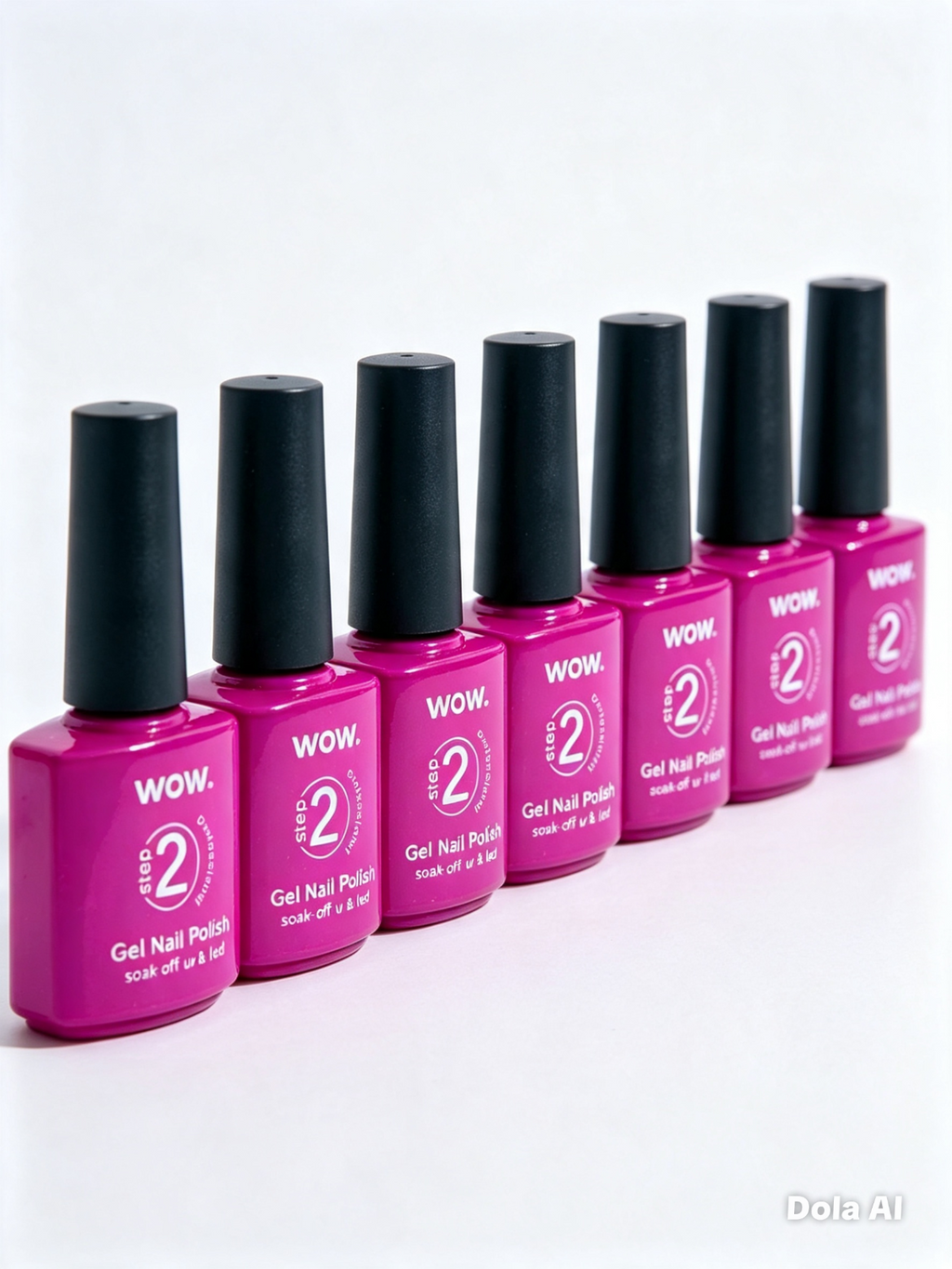 WOW Gel Nail Polish – Colour 44 Fuchsia – Soak-Off UV/LED – Step 2 – 6 Bottles –