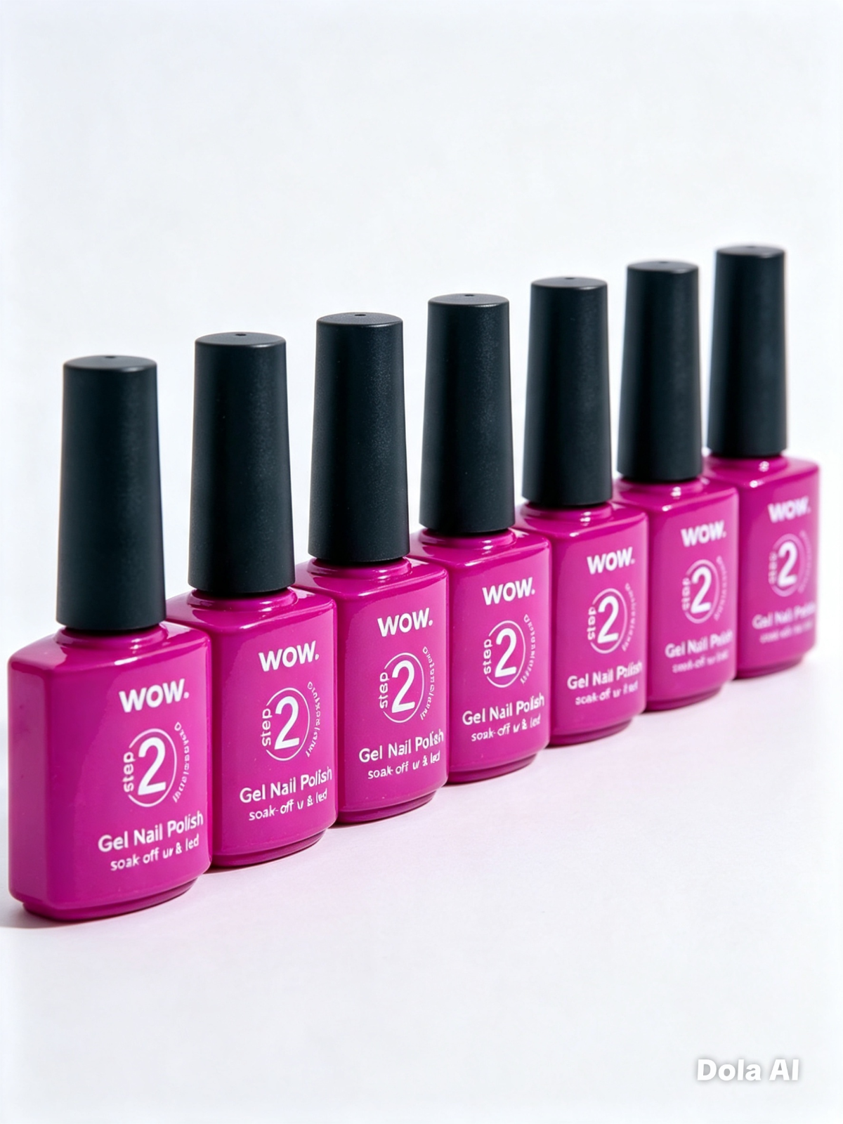 WOW Gel Nail Polish – Colour 44 Fuchsia – Soak-Off UV/LED – Step 2 – 6 Bottles –