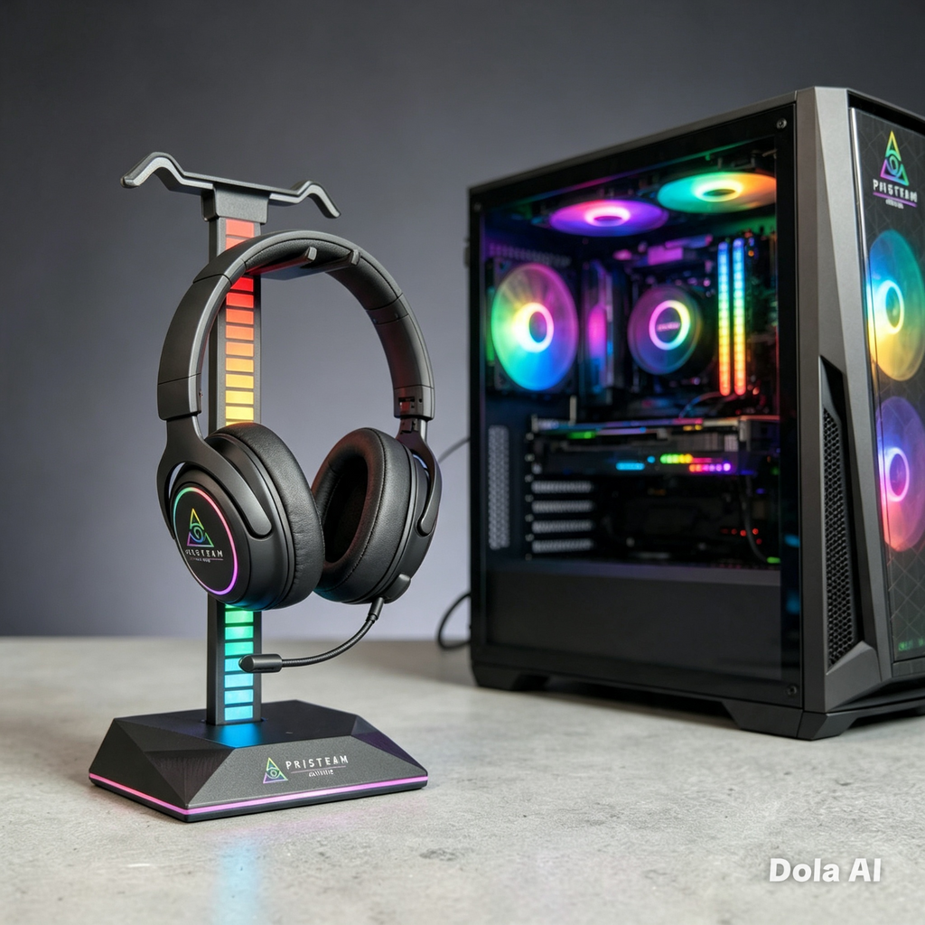 Pristeam Atlas RGB Gaming Headset Holder – Full Listing