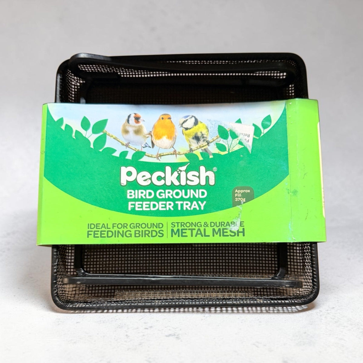 Peckish Bird Ground Feeder Tray – Black Metal Mesh