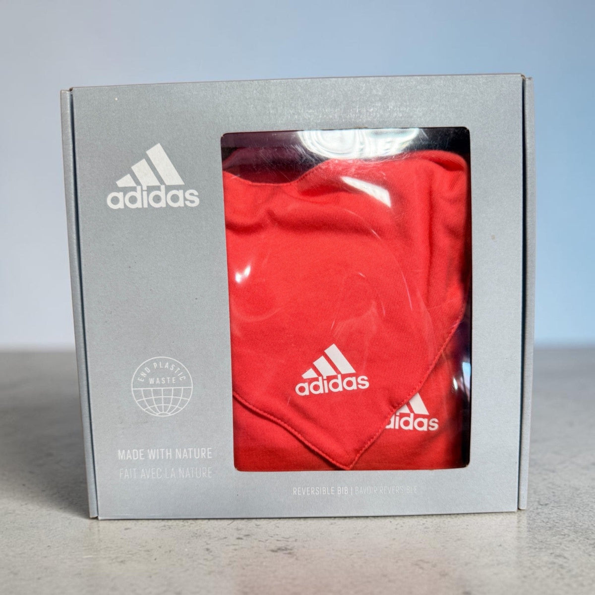 Adidas Baby Bodysuit & Reversible Bib Gift Set – Red – 3 Months