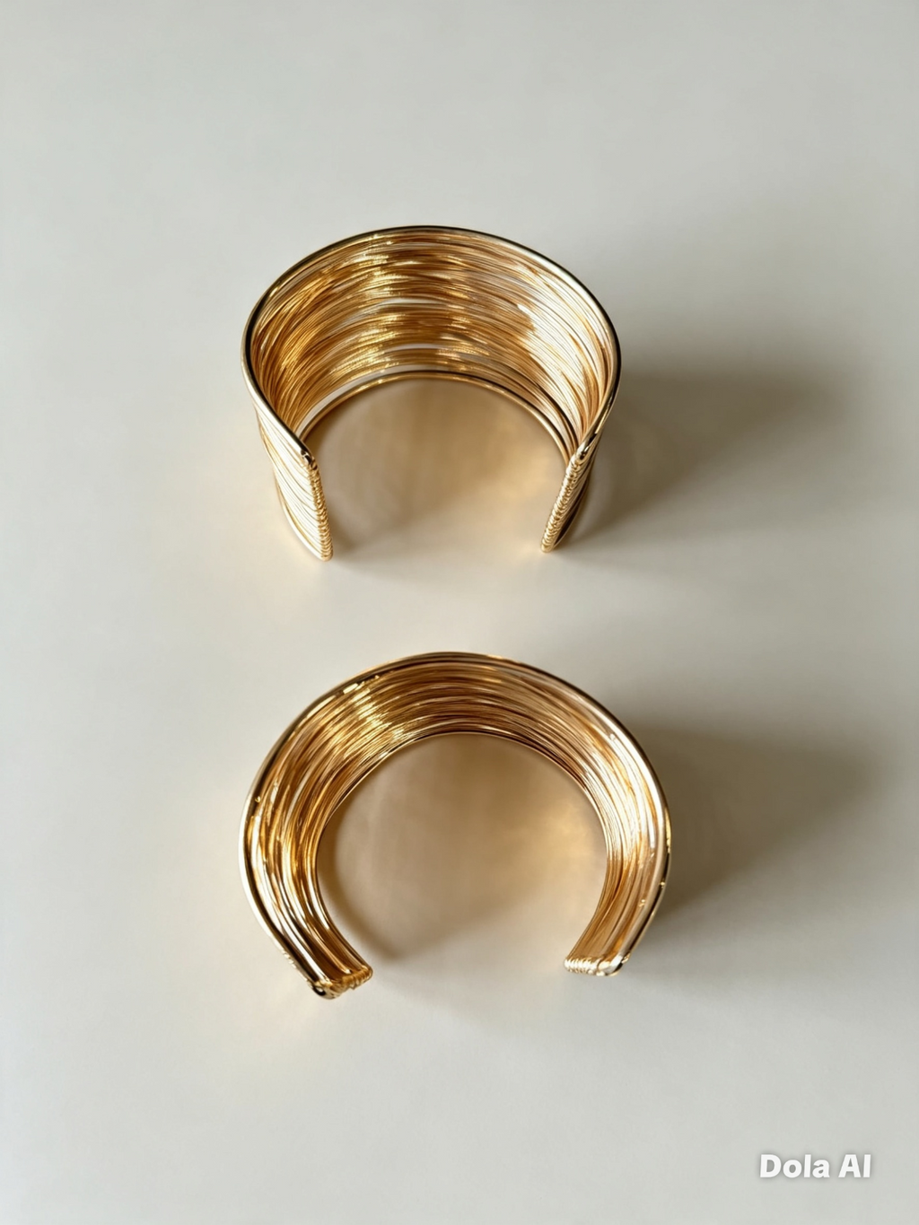 Gold-Tone Multi-Wire Cuff Bangles – Pair