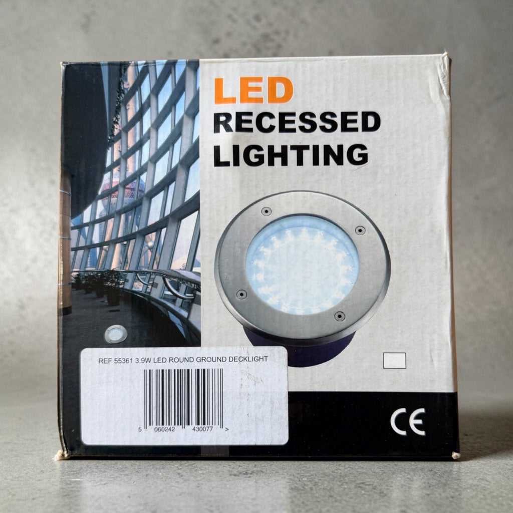 3.9W LED Recessed Ground Deck Light – IP68 12V – Round Stainless Steel