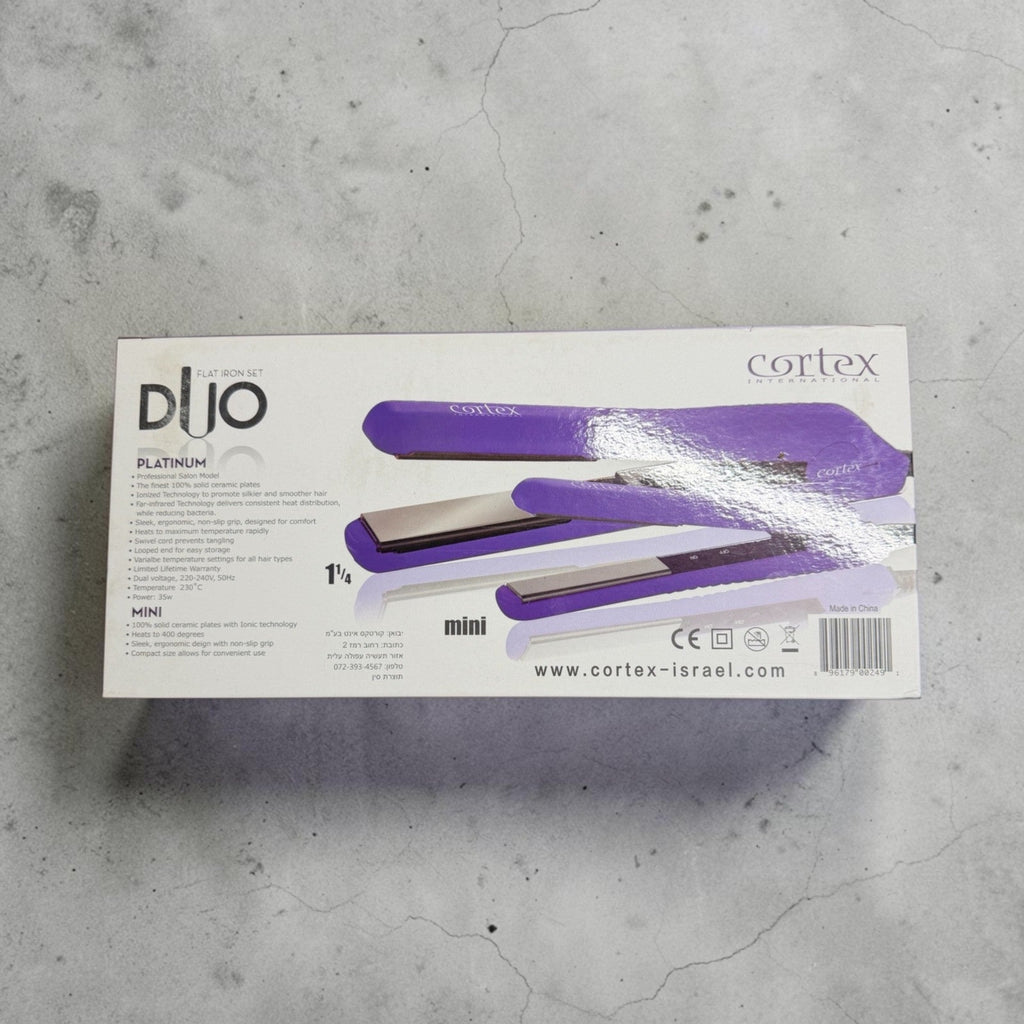 Cortex International Duo Flat Iron Set Purple Ceramic Hair Straighteners
