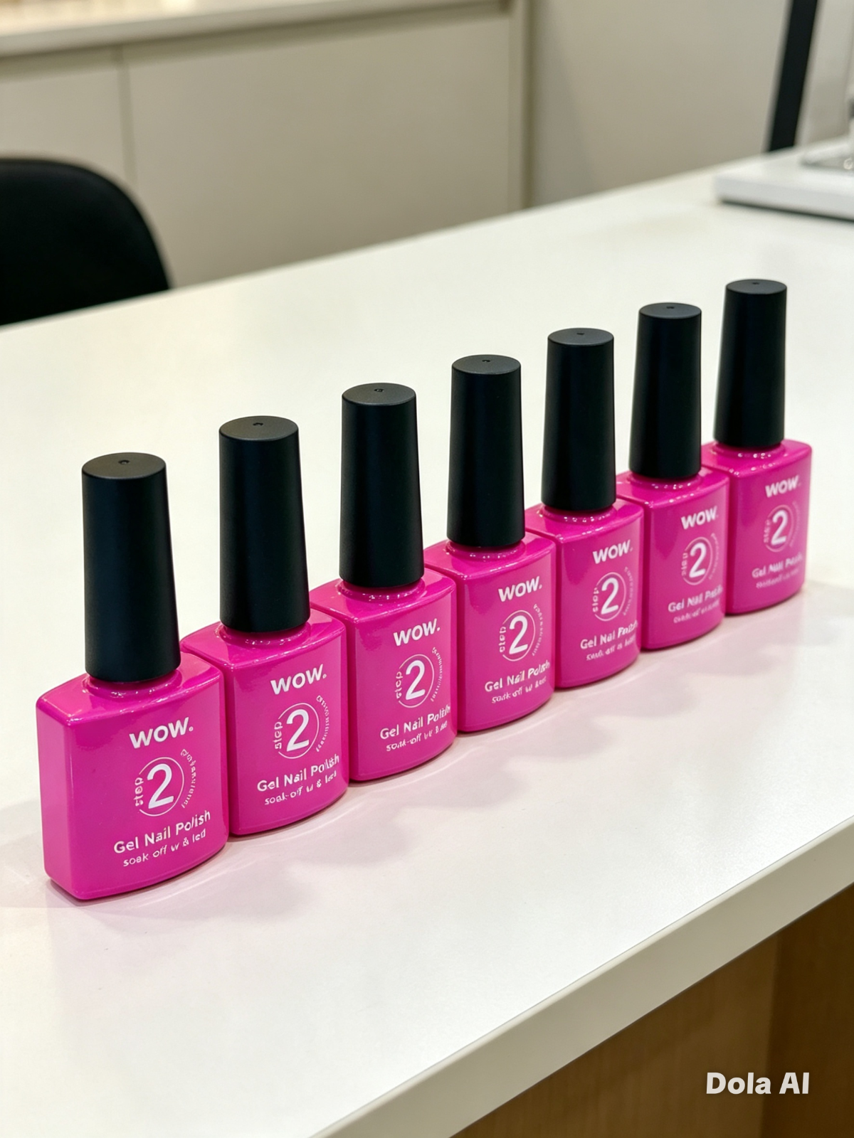 WOW Gel Nail Polish – Colour 15 Bright Pink – Soak-Off UV/ 6 Bottles