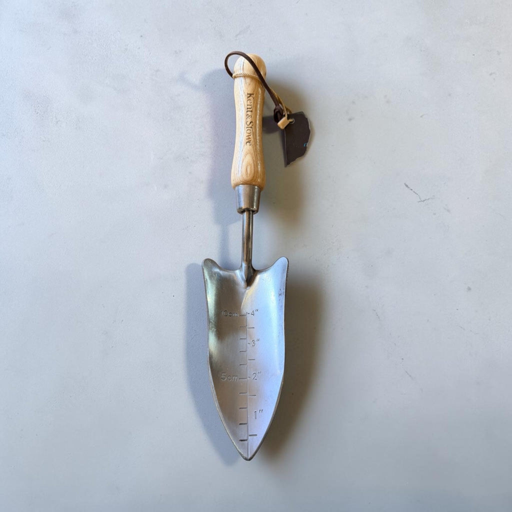 Kent & Stowe Hand Transplanting Trowel – Stainless Steel, Depth Gauge