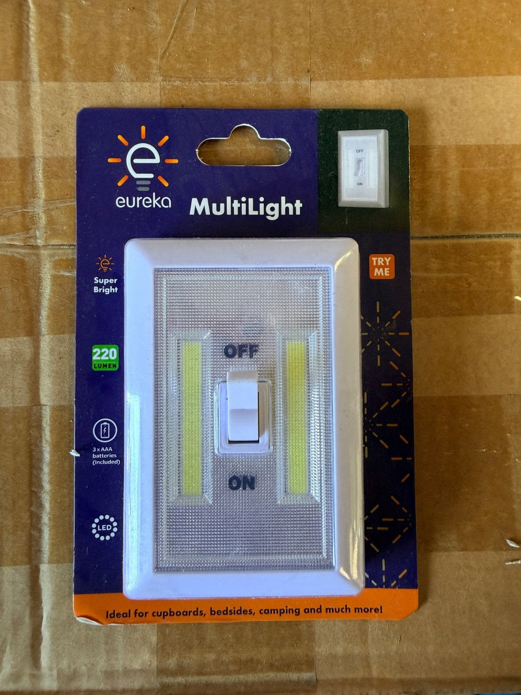 Eureka MultiLight 220-Lumen Battery LED Light – 3 Mounting Options