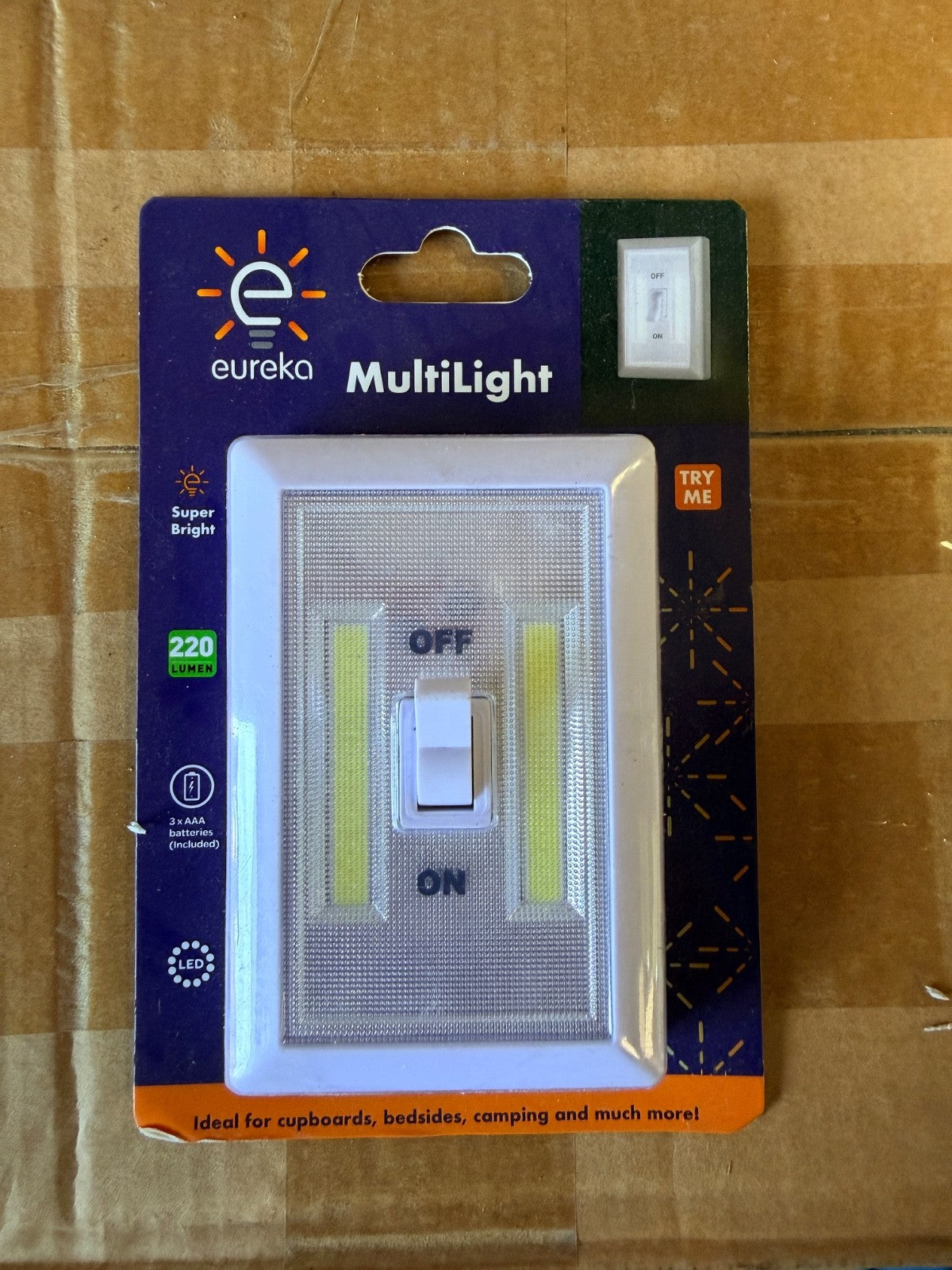Eureka MultiLight 220-Lumen Battery LED Light – 3 Mounting Options