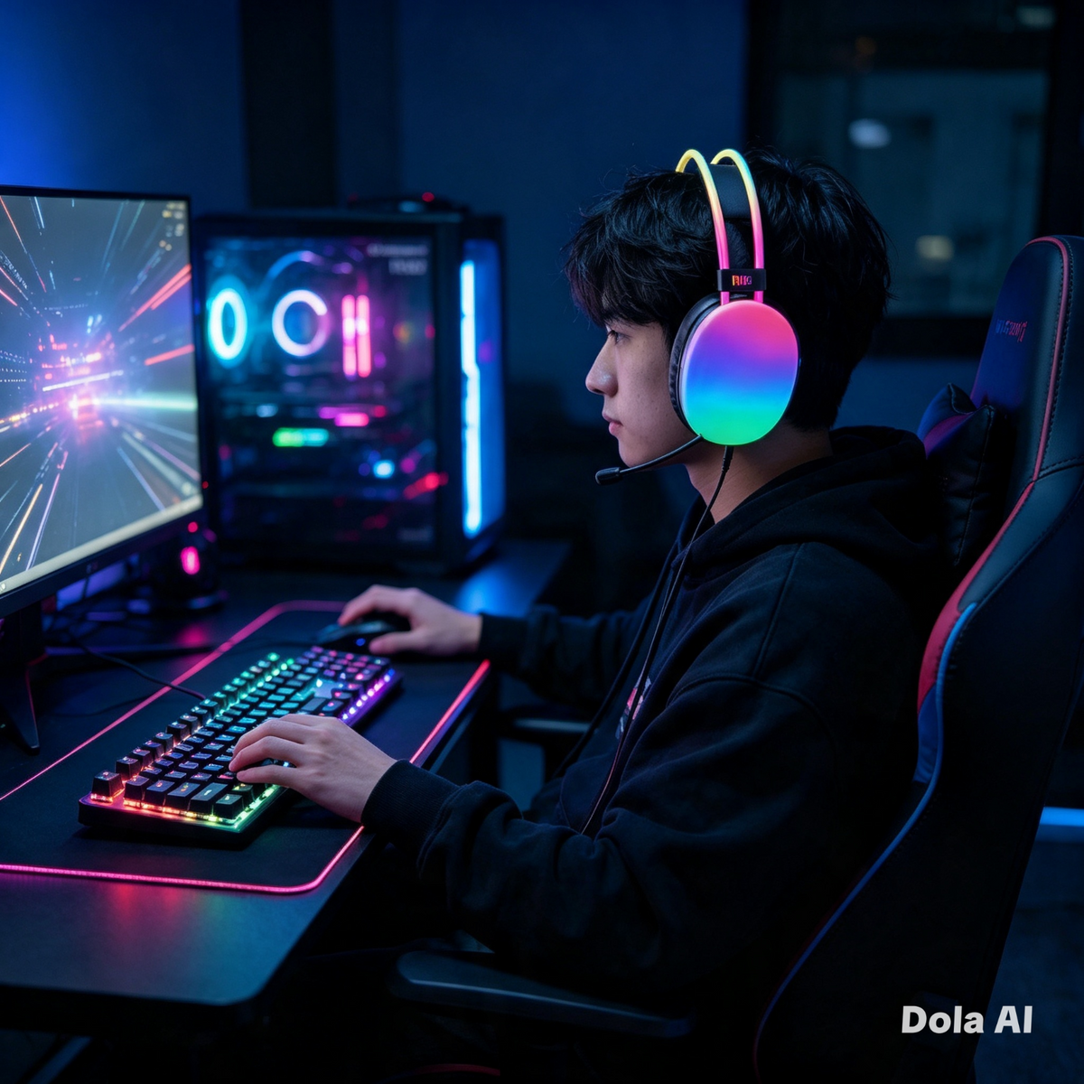 Pulse PG580 Disco Pulse Bluetooth V5.3 Over-Ear RGB LED ANC Gaming Headset