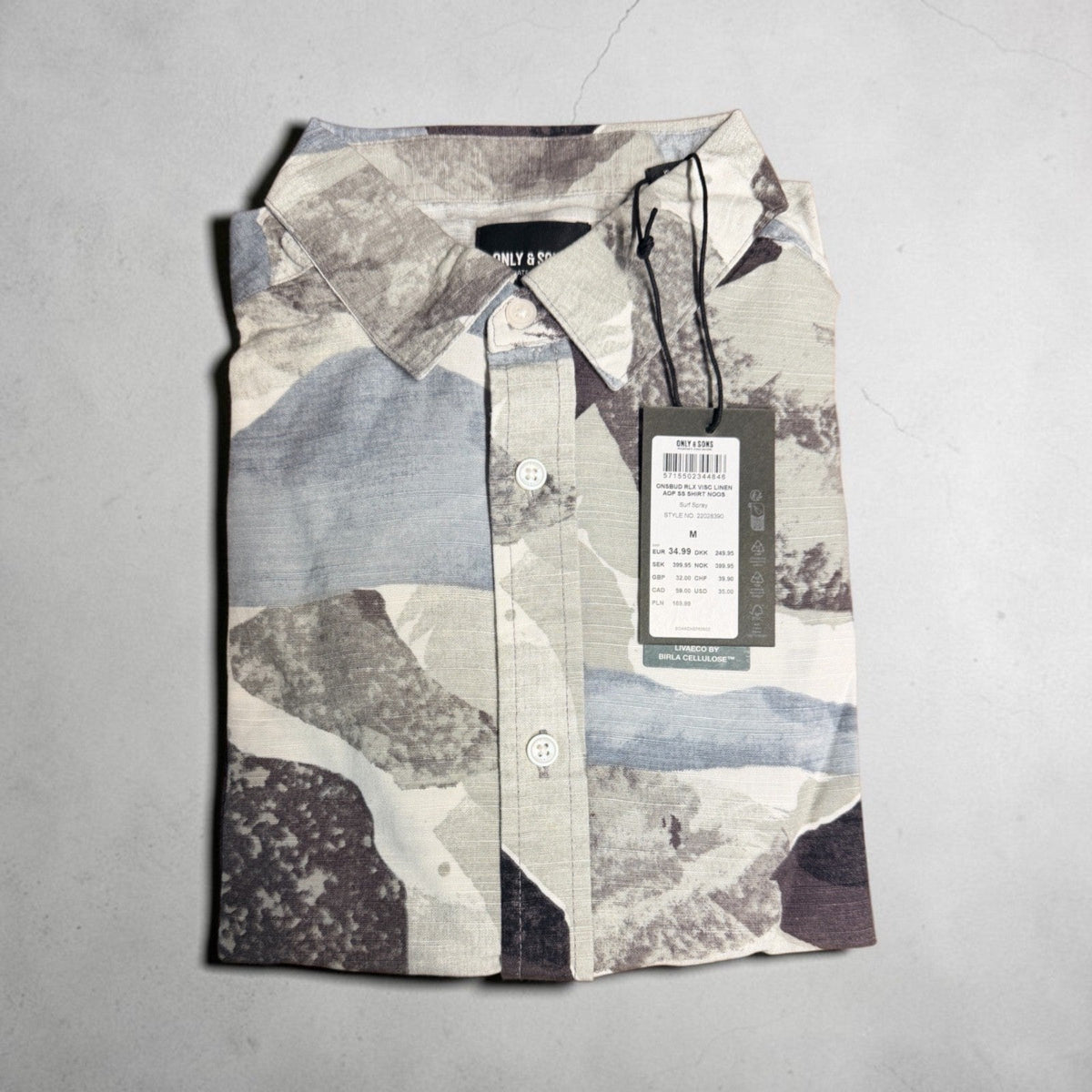 ONLY & SONS Relaxed Short-Sleeve Shirt – Surf Spray – M