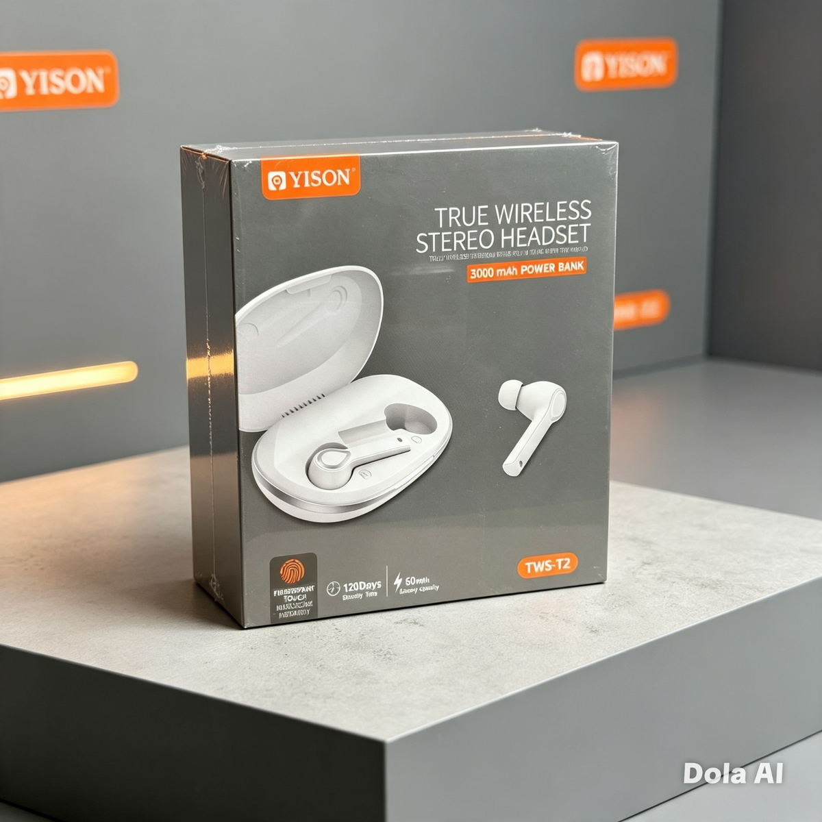 YISON TWS-T2 True Wireless Earbuds – 3000mAh Charging Case / Power Bank – New