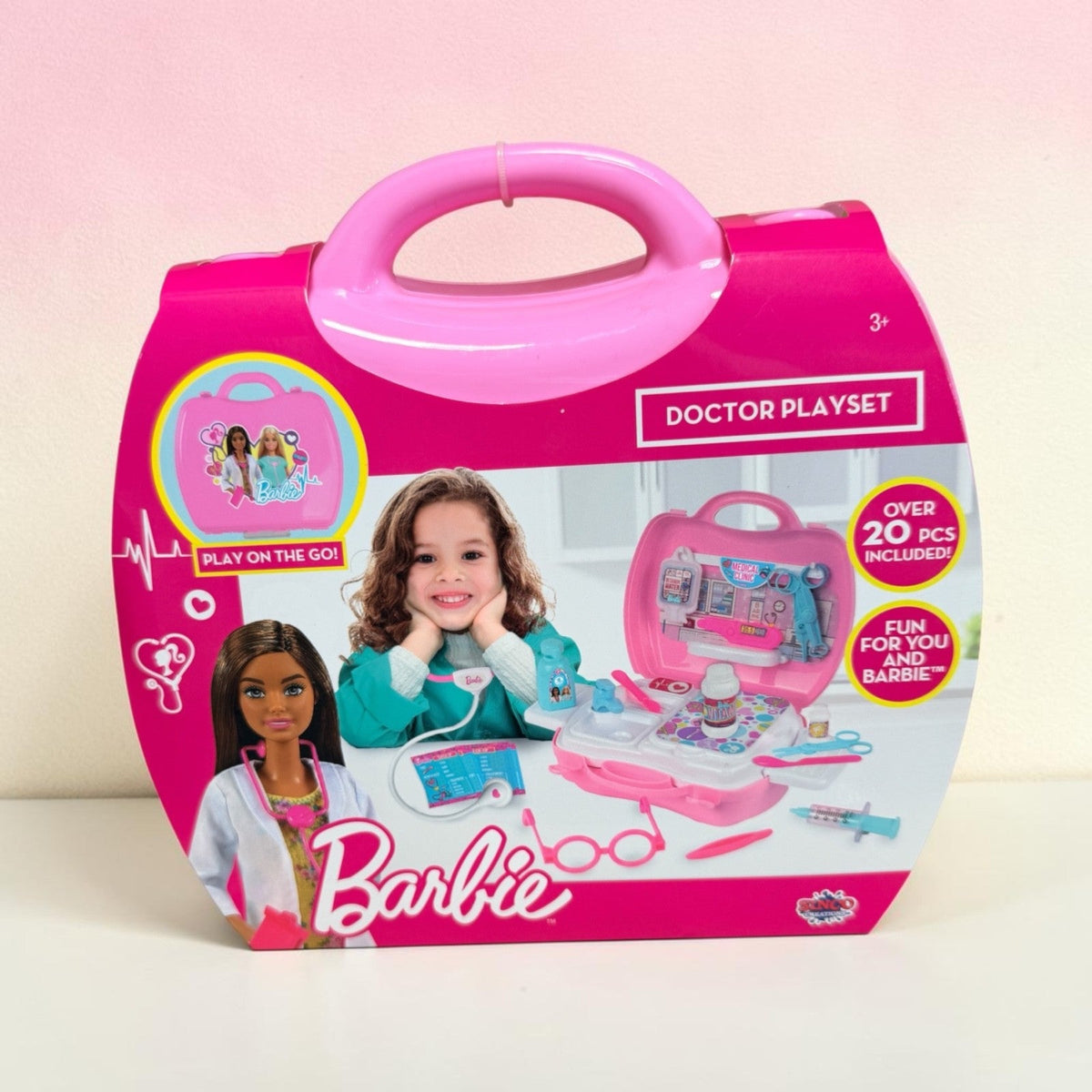 Barbie Doctor Playset – Portable Carry Case – 20+ Medical Pieces – Brand New