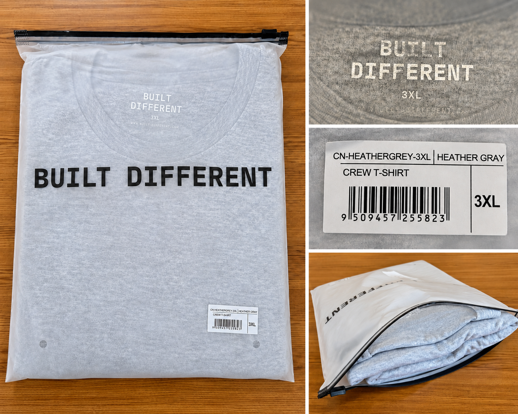 Built Different job lot – sample styles and colours