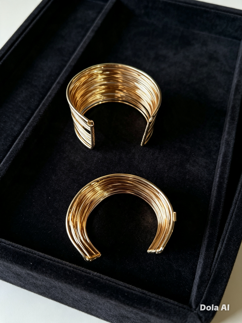 Gold-Tone Multi-Wire Cuff Bangles – Pair