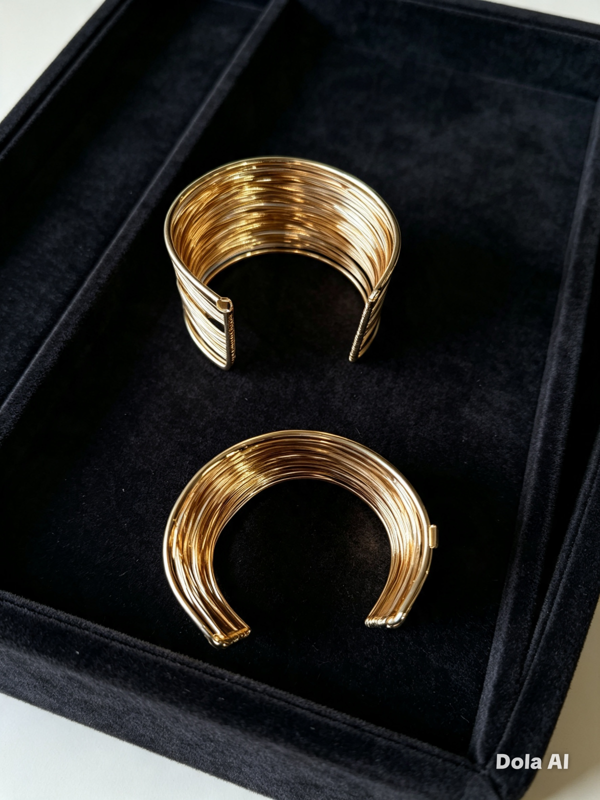 Gold-Tone Multi-Wire Cuff Bangles – Pair