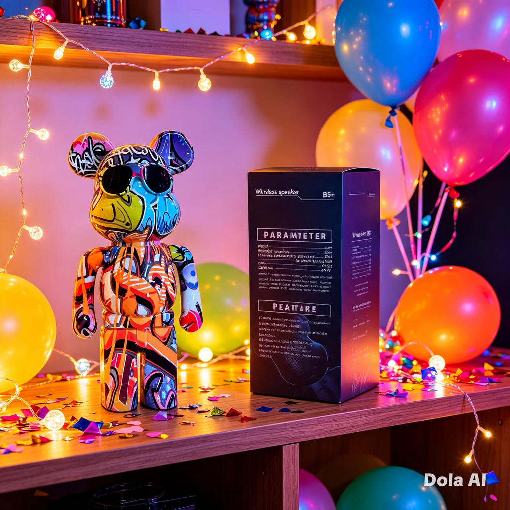 B5+ Bear Art Wireless Bluetooth Speaker – Graffiti Design – Portable – Brand New