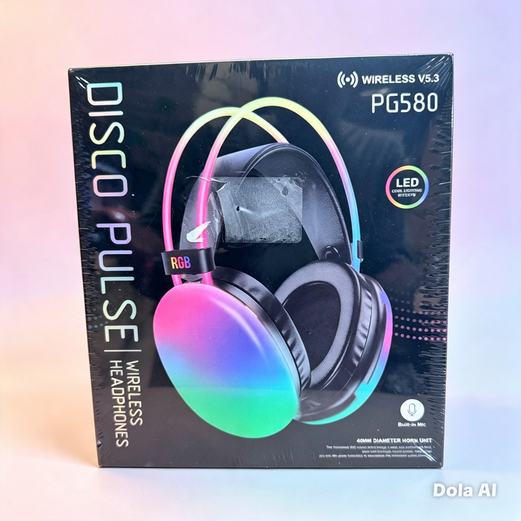 Pulse PG580 Disco Pulse Bluetooth V5.3 Over-Ear RGB LED ANC Gaming Headset