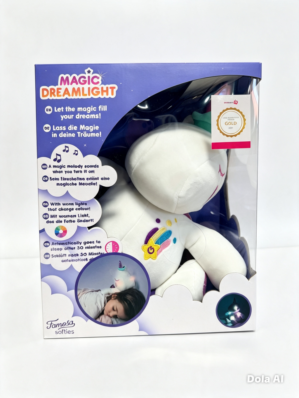 Magic Dreamlight Unicorn – Soft Plush Nightlight with Melody – Gold Award Winner