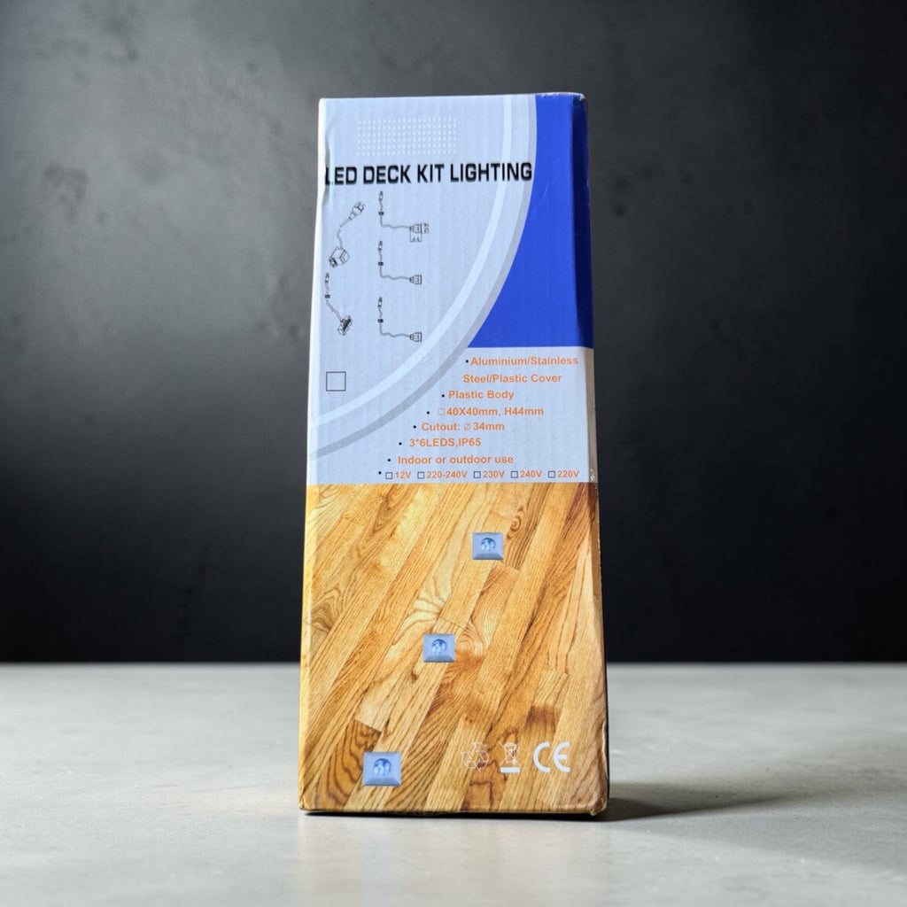 5x Blue LED Deck Lights – IP65 12V Recessed Step/Stair Lighting – Indoor/Outdoor