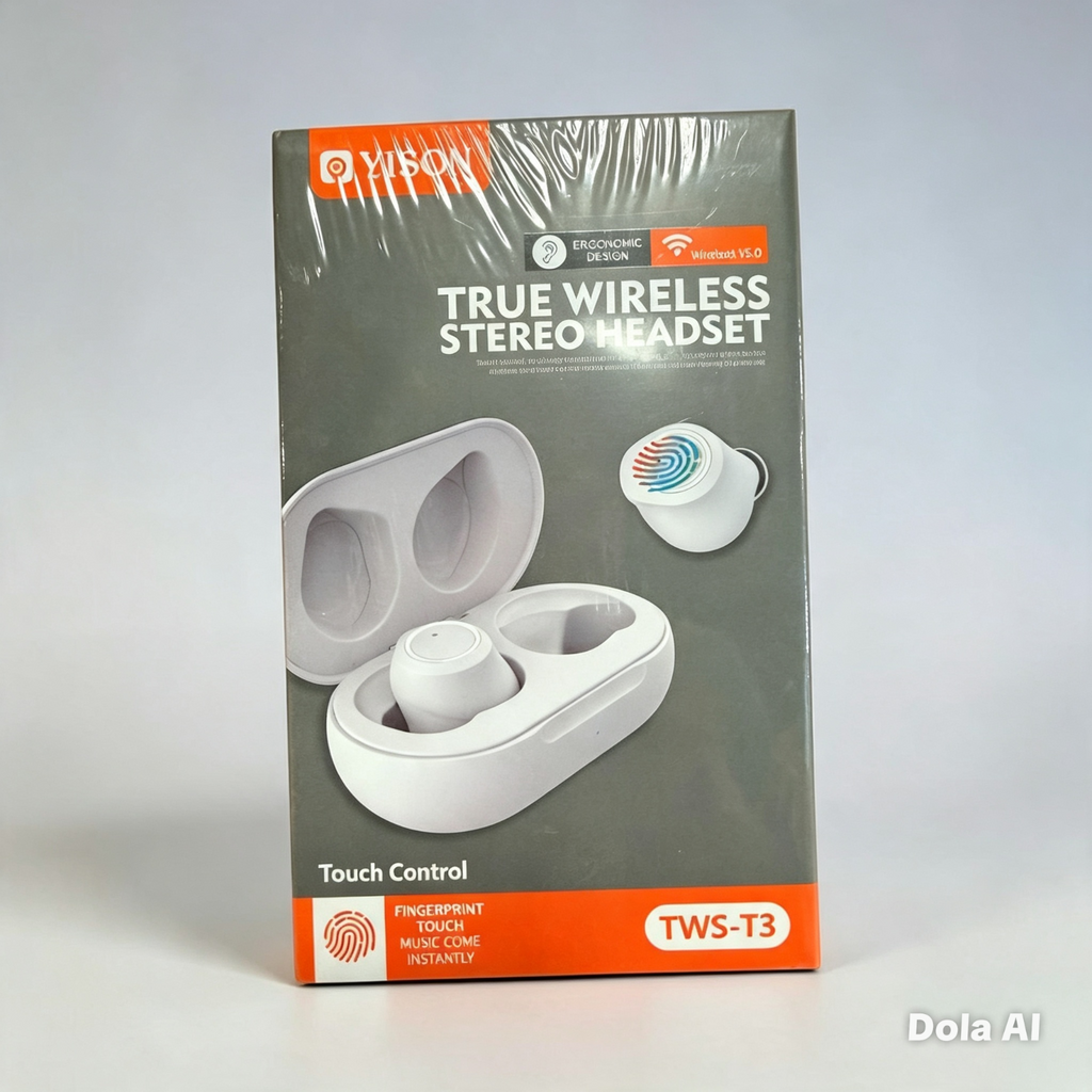 YISON TWS-T3 Wireless Earbuds – Bluetooth 5.0 – Touch Control – 20H Playtime – W