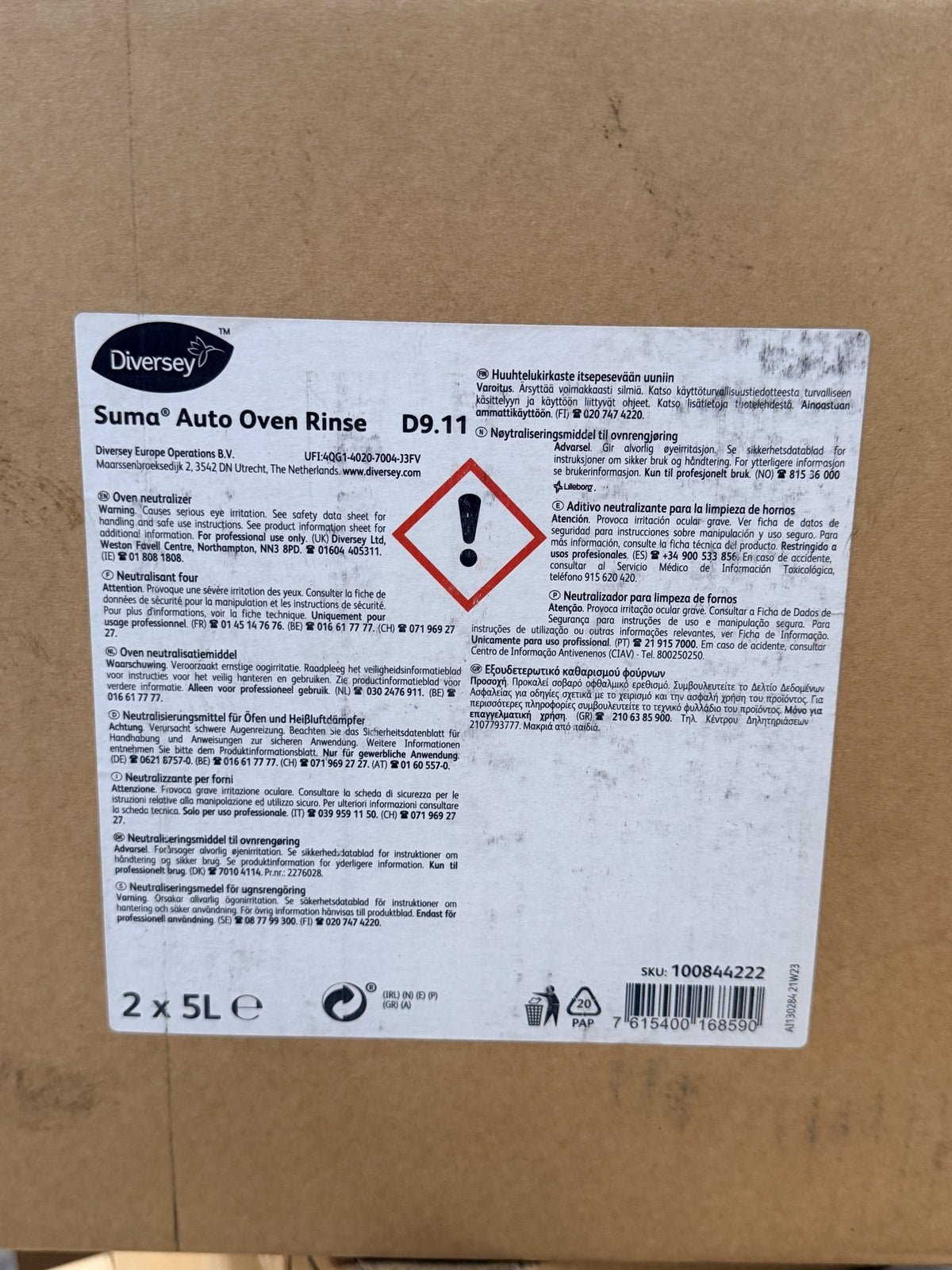 Diversey Suma Auto Oven Rinse D9.11 – actual stock photo 1