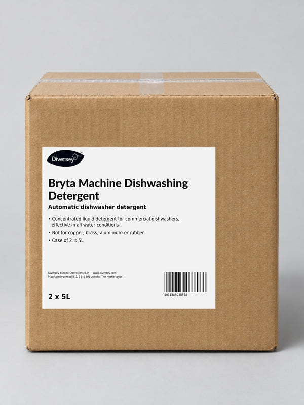 Diversey Bryta Machine Dishwashing Detergent 2 × 5L – studio image of the case