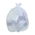 Clear 90L refuse sack, filled and tied – library photo