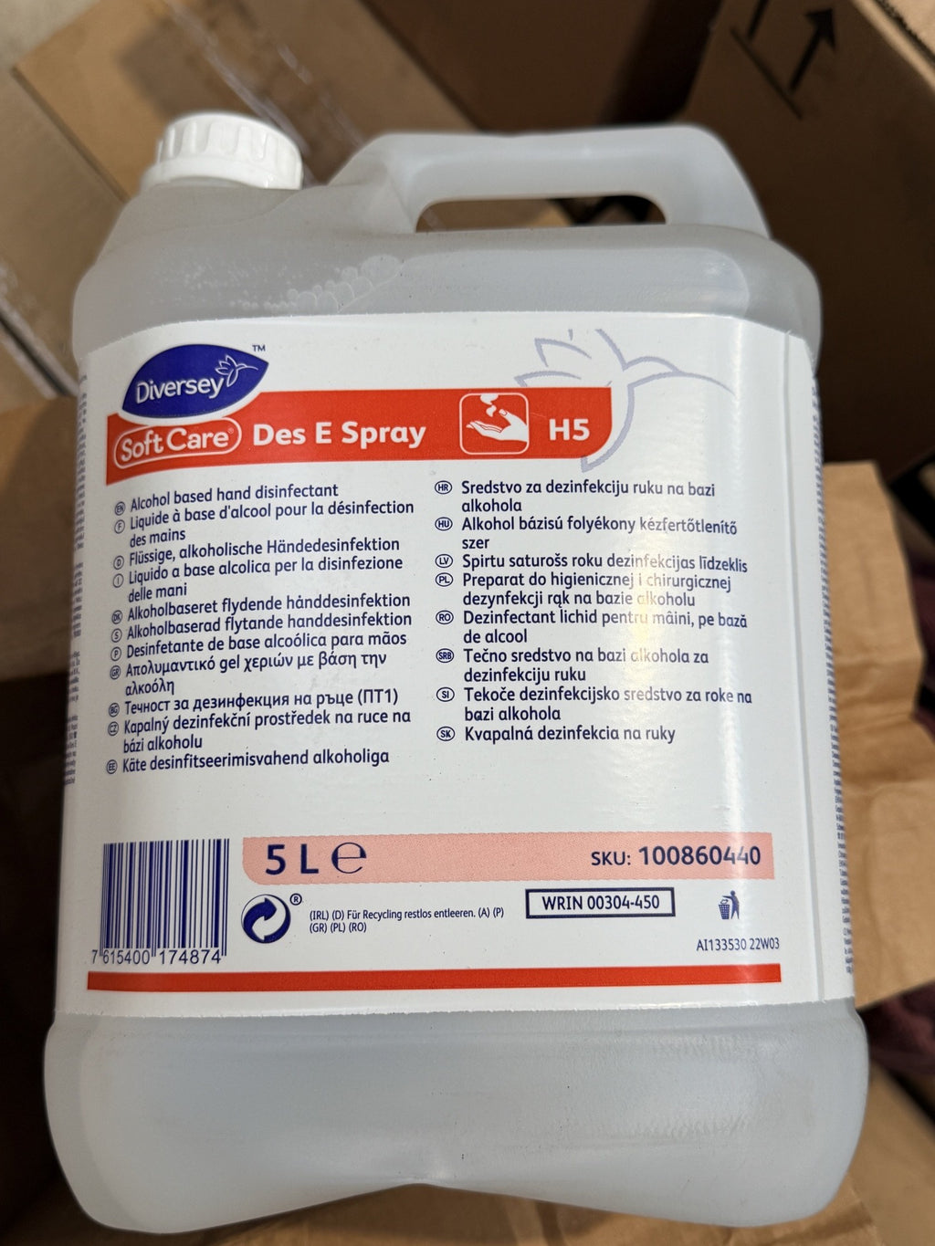 Diversey Soft Care Des E Spray H5 – actual stock photo 2