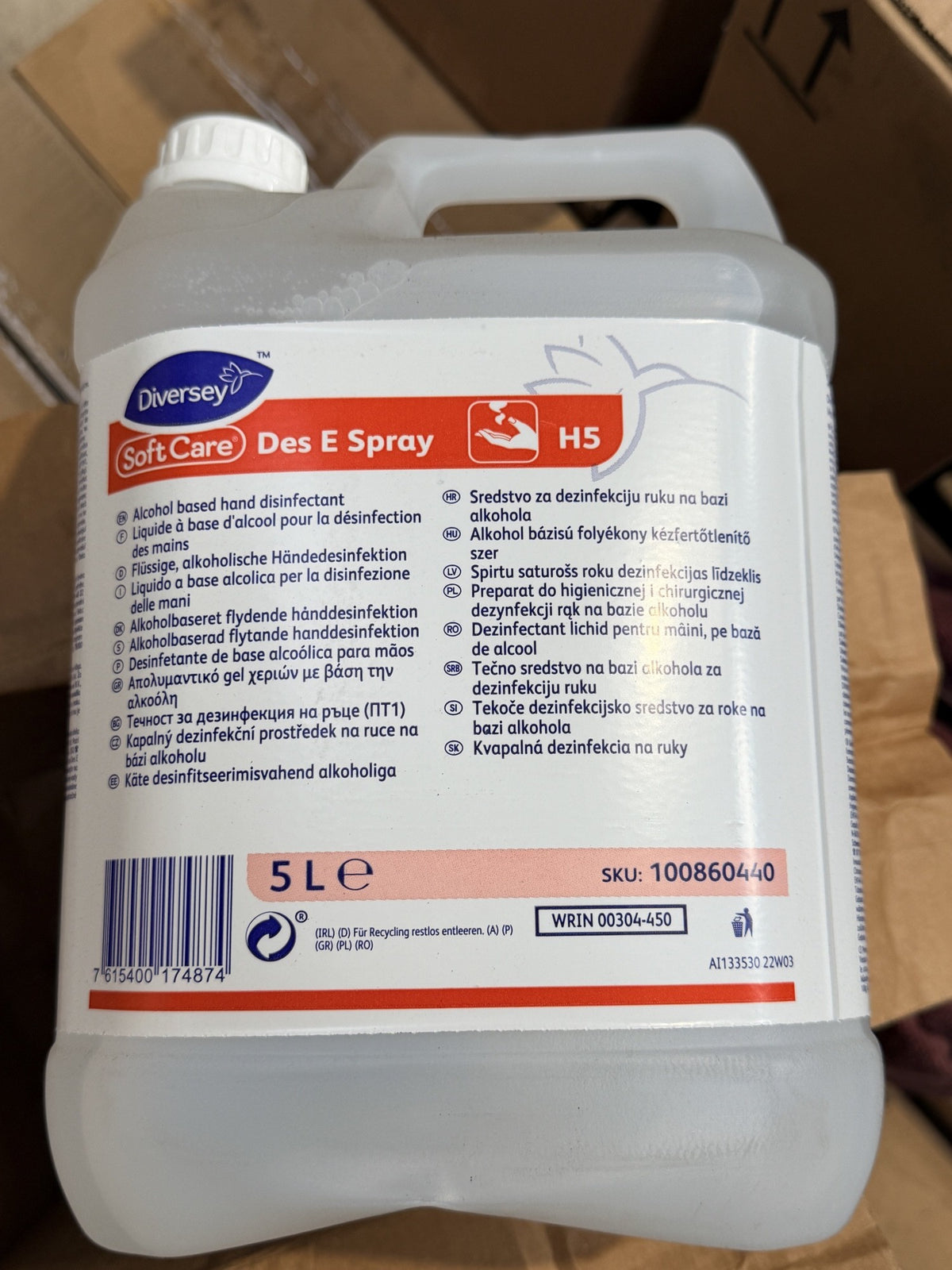 Diversey Soft Care Des E Spray H5 – actual stock photo 2