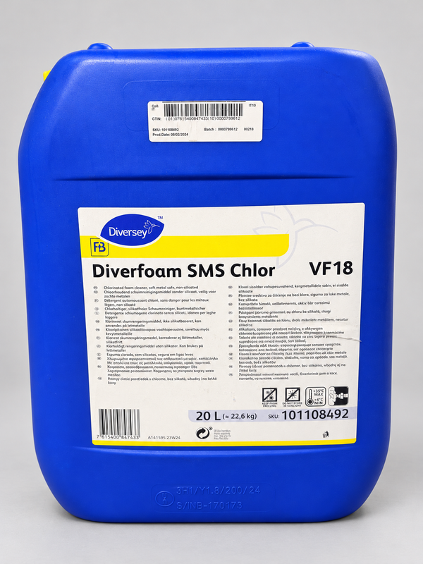 Diversey Diverfoam SMS Chlor VF18 20L drum – studio image