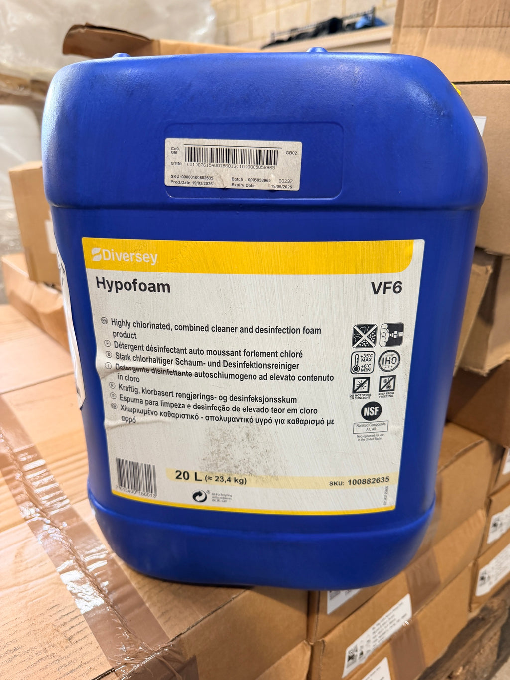 Diversey Hypofoam VF6 20L drum – SKU 100882635