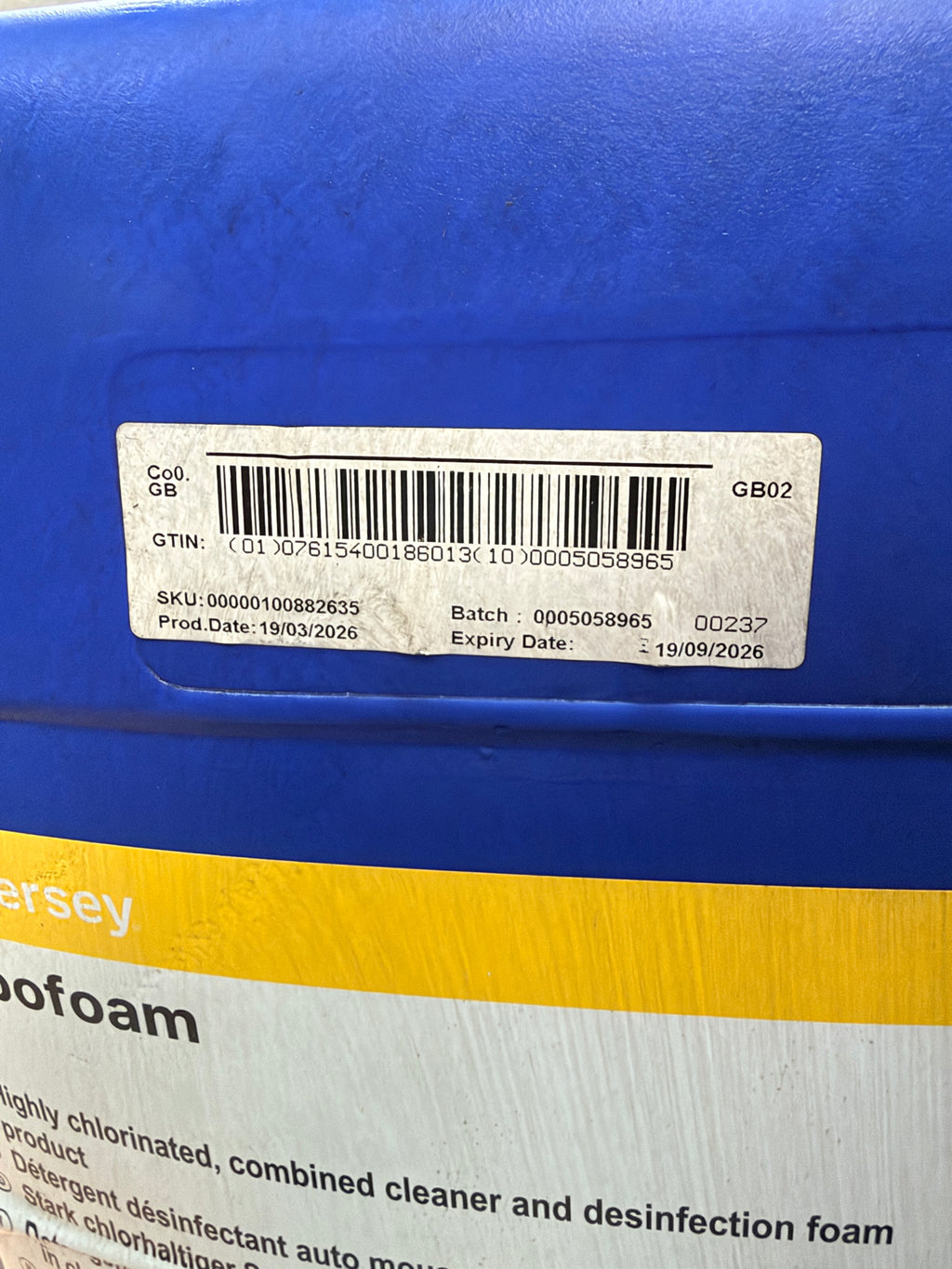 Hypofoam VF6 batch 0005058965, expiry 19/09/2026