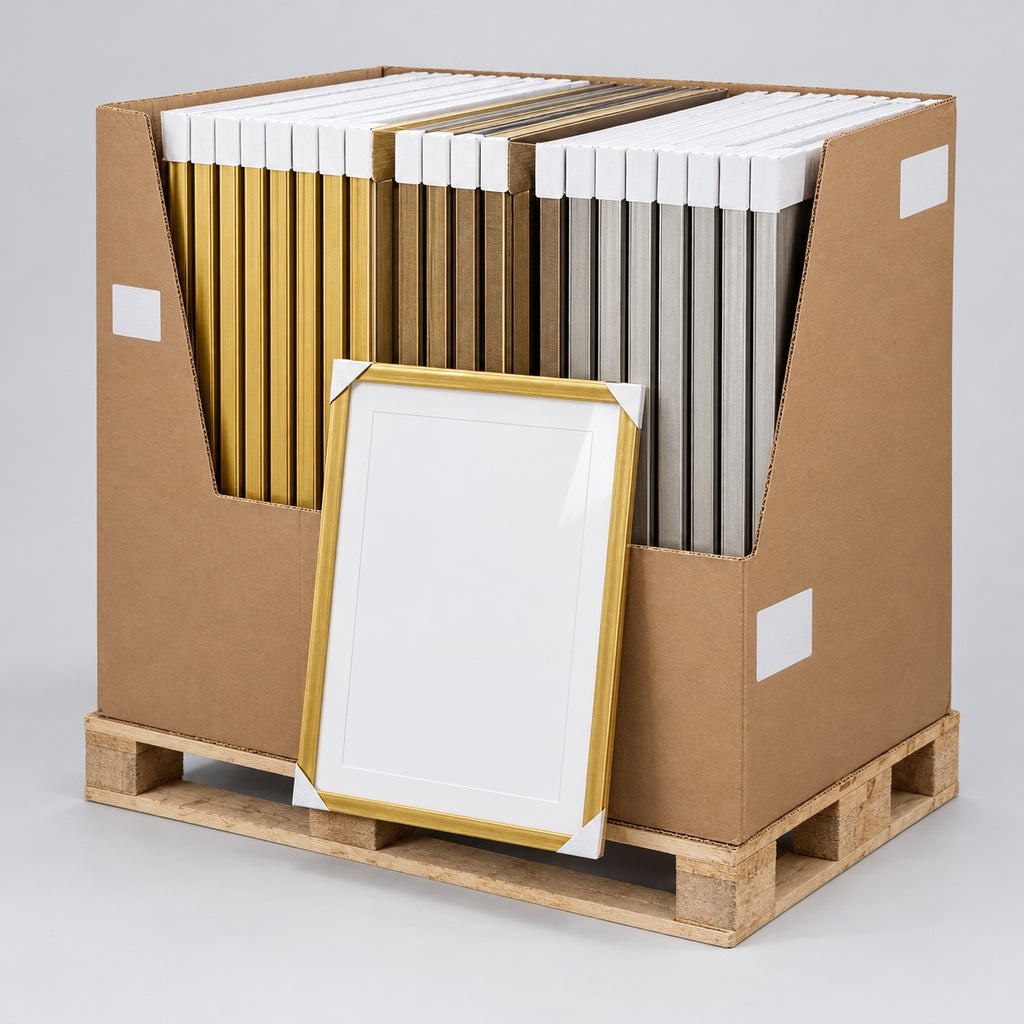 Dörr 50x70cm Poster Frames Pallet – Mailand Bronze & Gold + Milo Silver (Made in Italy) – studio illustration of the pallet