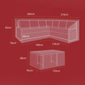 Gardman Modular Medium L-Shaped Dining Cover (Left Side Long) – dimensions – manufacturer library photo