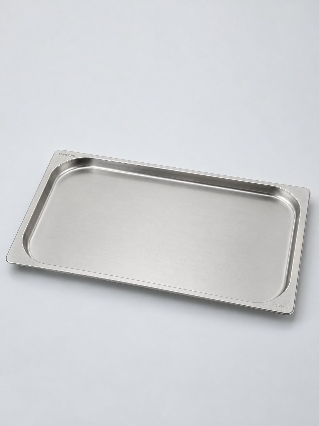 GenWare GN11-20 stainless steel gastronorm pan 1/1 20mm – studio image