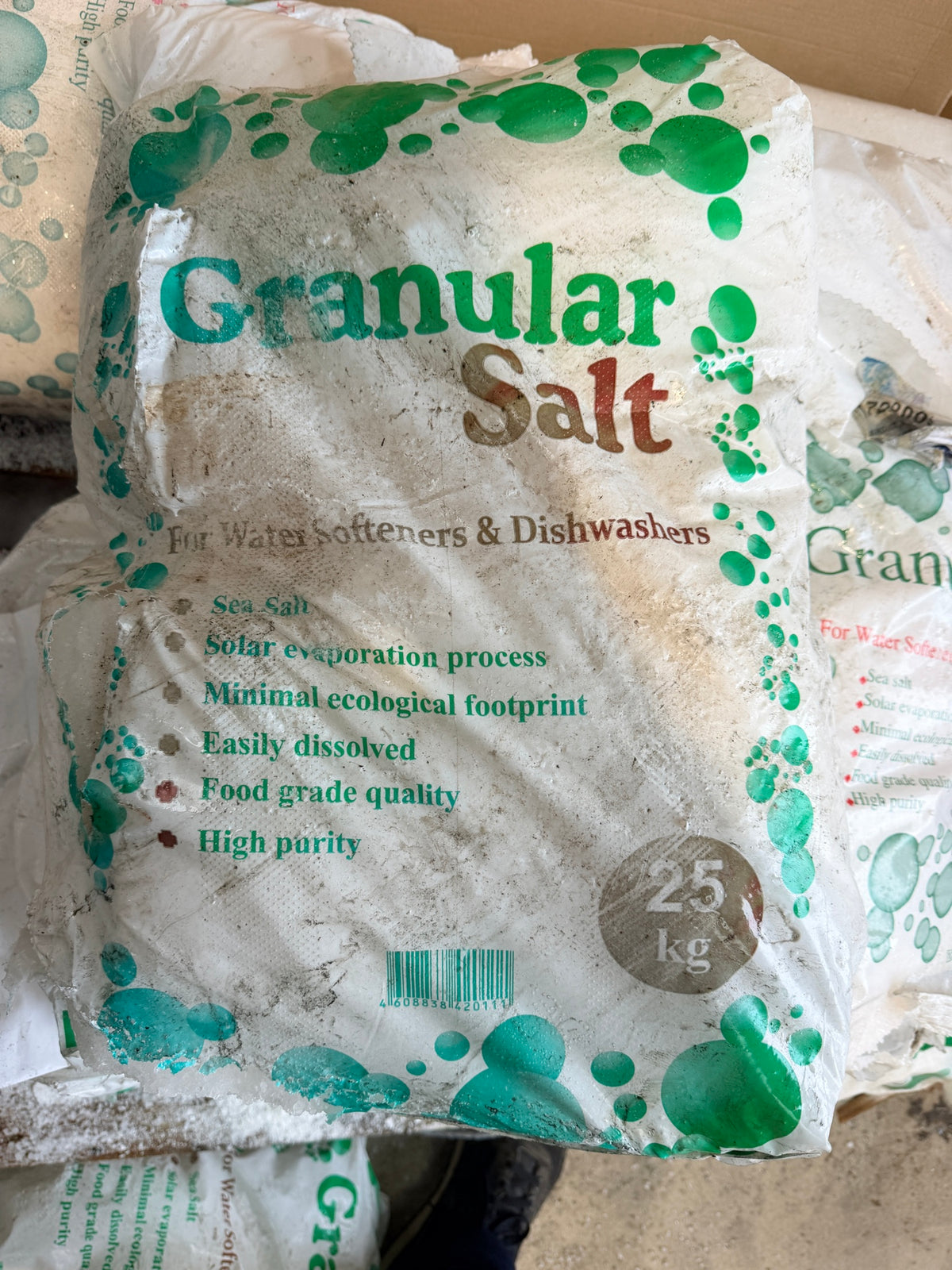 Granular Salt 25kg bag – dirty outer bag