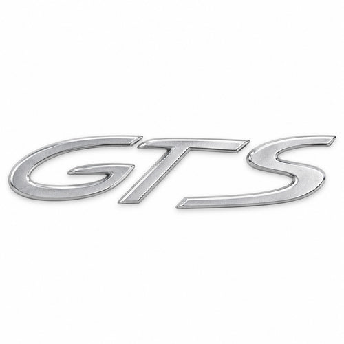 Silver-coloured aftermarket GTS badge set