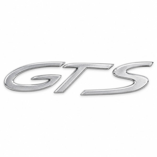 Silver-coloured aftermarket GTS badge set