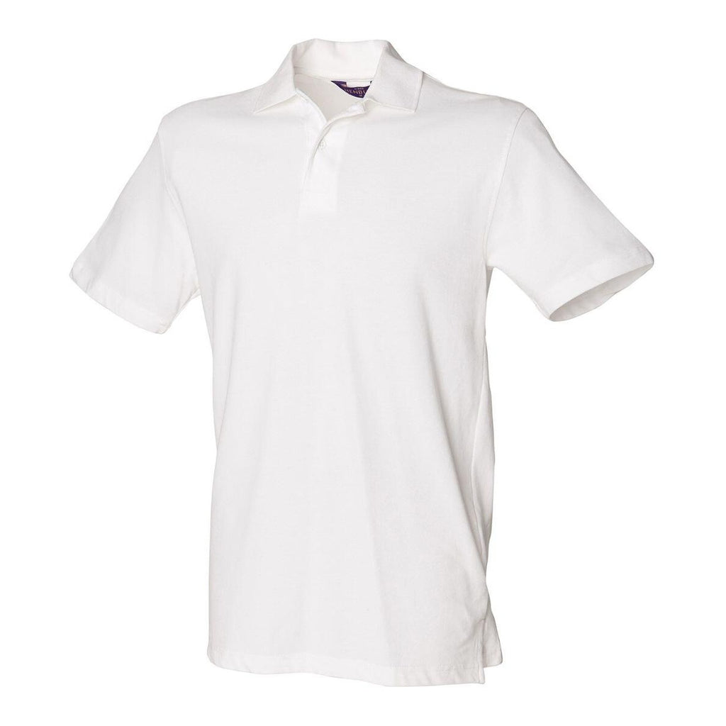 Henbury H305 men's stretch piqué polo shirt in white – supplier photo