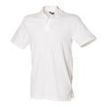 Henbury H305 men's stretch piqué polo shirt in white – supplier photo