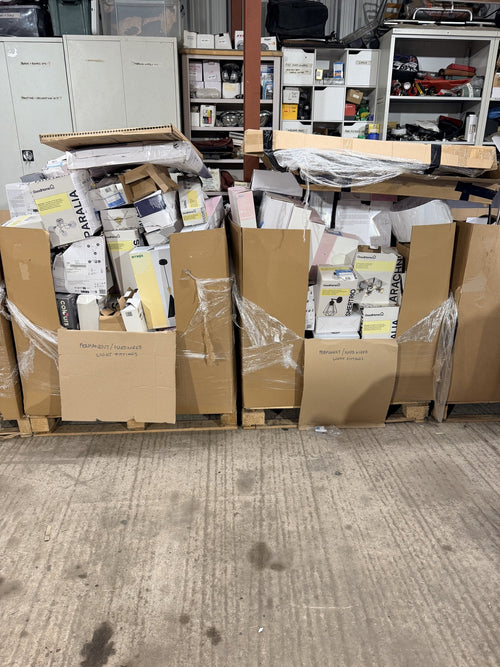 B&Q Customer Returns Pallet – Hardwired Ceiling & Wall Light Fittings – actual stock photo 1