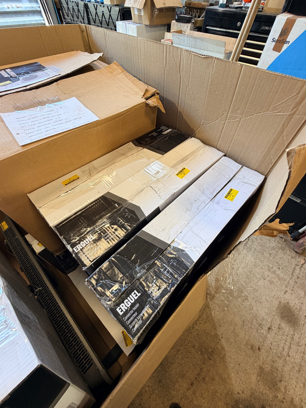 Erguel convector heaters with inspected stickers