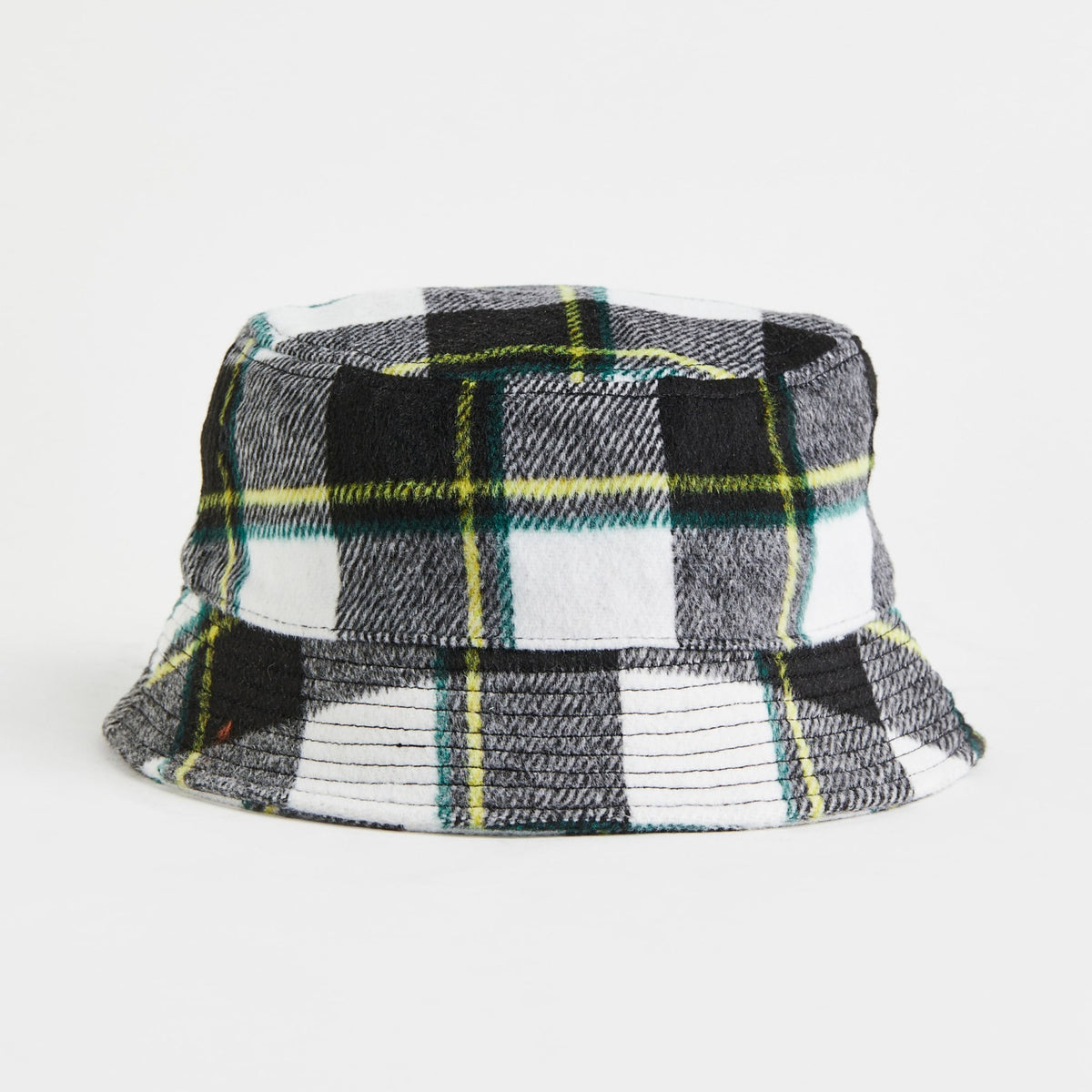 H&M kids' black/white checked brushed bucket hat 1059412009 – H&M library photo